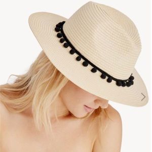 Pom Pom Straw Panama Hat- with tags!